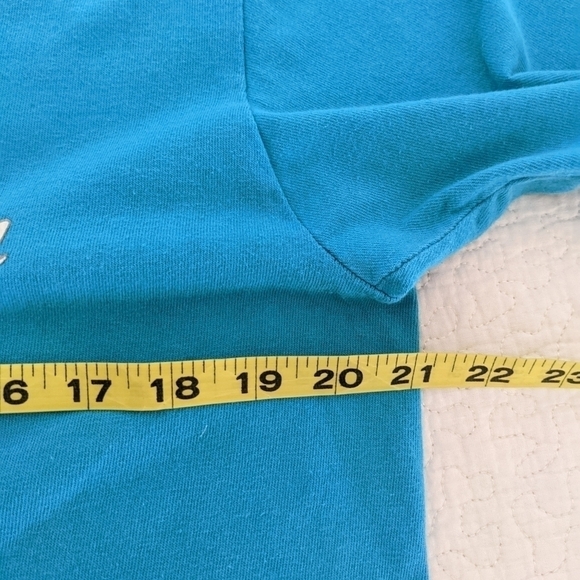 VINTAGE Single Stitch Teal Tee Shirt L - Picture 9 of 10
